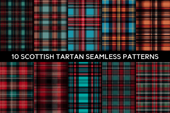 10 Scottish Tartan Seamless Patterns