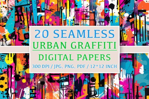 20 Seamless Urban Graffiti Patterns: A Creative Resource for Designers and Artists