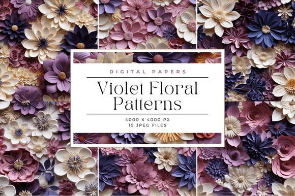 3D Violet Floral Patterns Background: A Creative Boost for Your Crafting Projects
