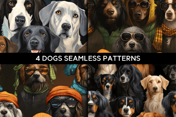 4 Dogs Seamless Patterns: A Creative Resource for Designers and Crafters
