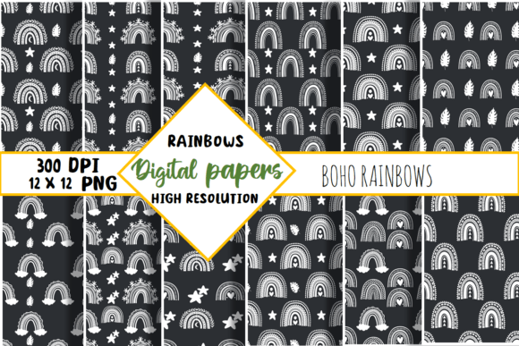 Boho Rainbow Digital Papers Patterns: A Creative Resource for Design Enthusiasts