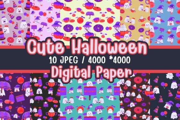 Cute Halloween Digital Paper Patterns: A Playful Twist on Seasonal Design