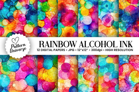 Discover the Beauty of Rainbow Alcohol Ink Circles Patterns