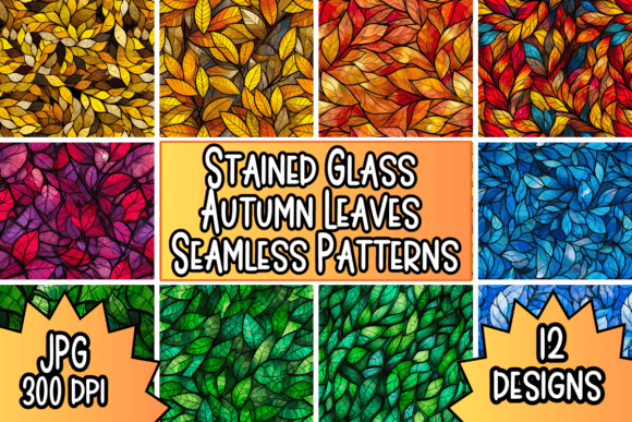 Discover the Magic of Fall with Stained Glass Autumn Leaves Seamless Patterns