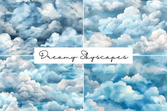 Dreamy Skyscapes Seamless Patterns