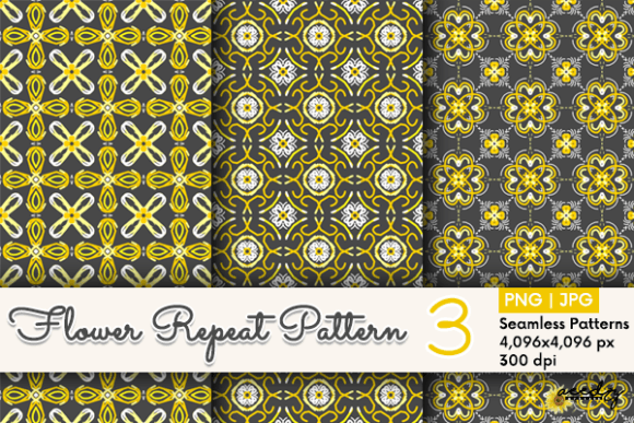 Flowers Repeat Patterns Set: A Creative Resource for Designers and Crafters
