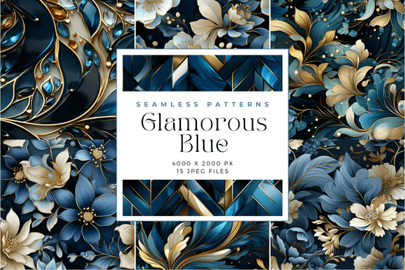Glamorous Blue Seamless Patterns