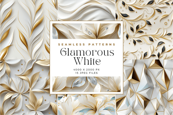 Glamorous White Seamless Patterns