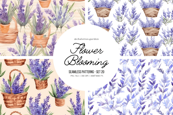 Lavender Flowers Blooming Patterns: A Creative Resource for Design and Craft Projects