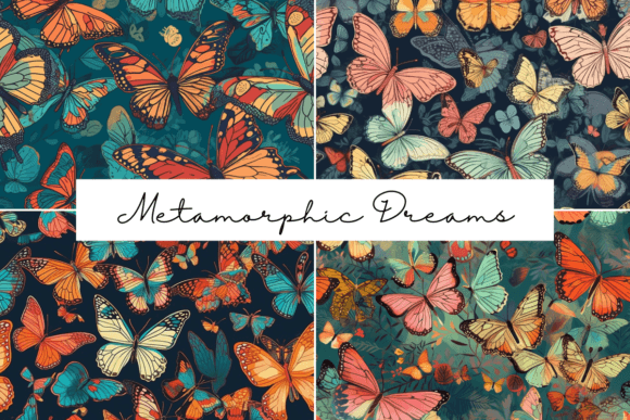 Metamorphic Wings Seamless Patterns: A Journey Through Transformation and Design