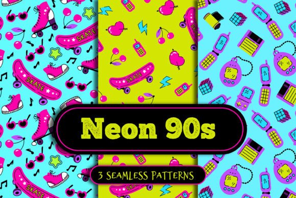 Neon 90s Seamless Patterns: A Nostalgic Design Trend for Modern Creators