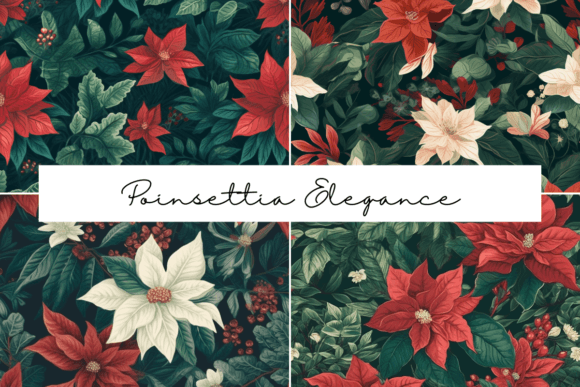 Poinsettia Elegance Seamless Patterns: A Timeless Holiday Design Choice