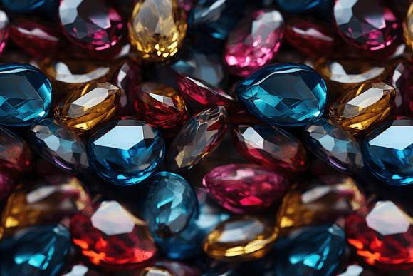 Vibrant Gemstone Seamless Patterns