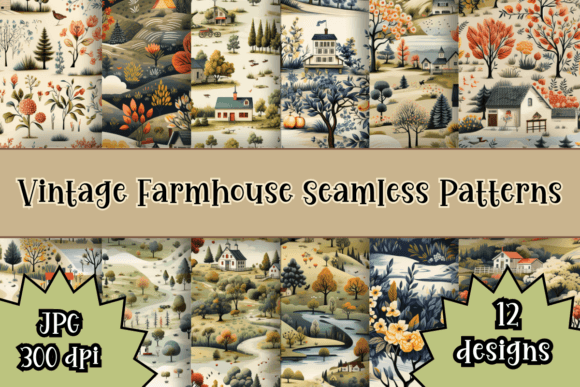 Vintage Farmhouse Seamless Patterns: A Nostalgic Design Collection