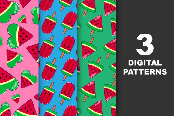 Watermelon Fruits Digital Patterns
